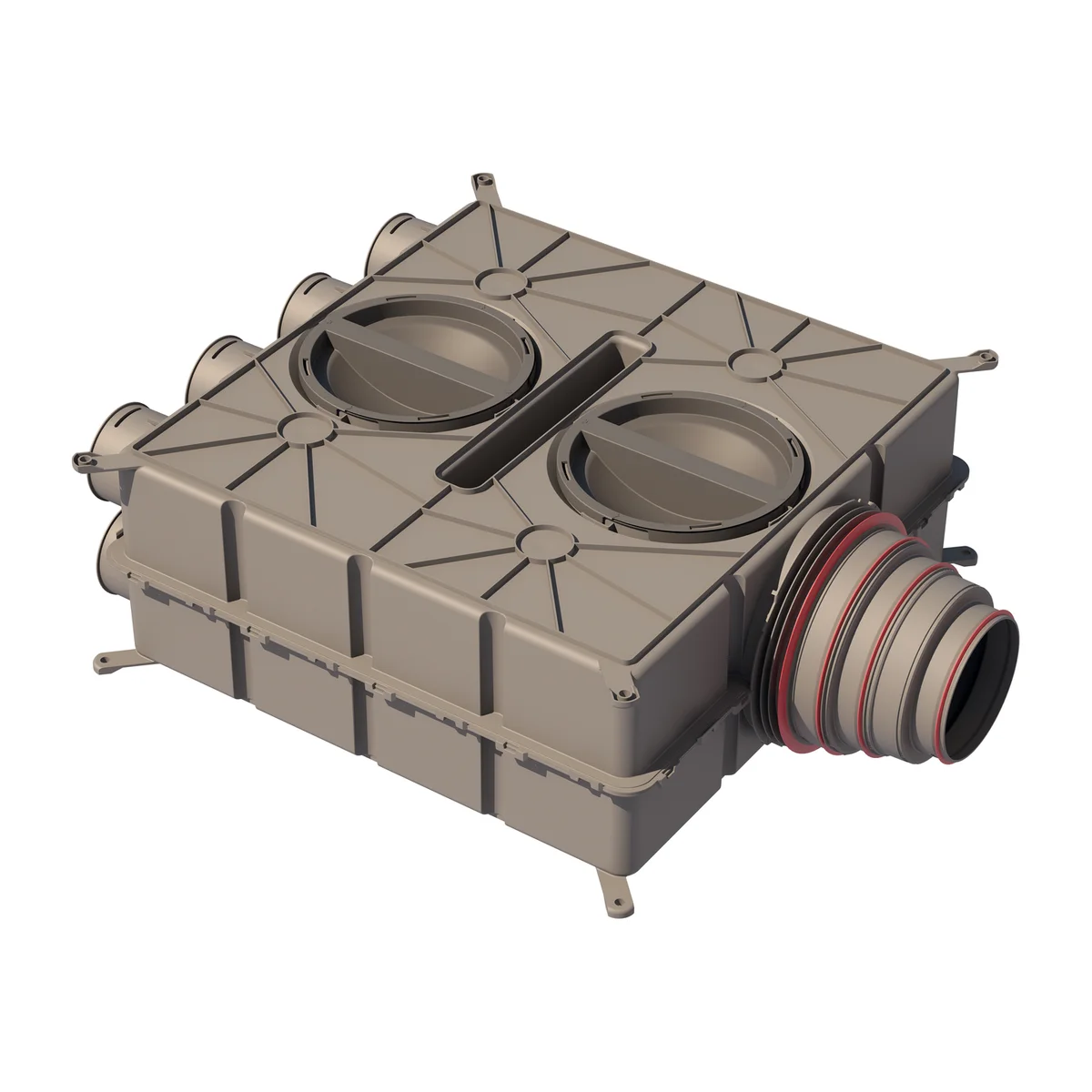 Ubbink Verdeelbox ventilatie Ubbink Air Excellent Ø125 - 200mm kunststof 8x75mm DB-reeks 0188950