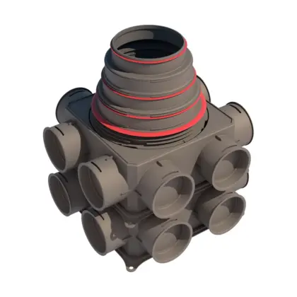Ubbink Verdeelbox ventilatie Ubbink Air Excellent Ø125 - 200mm kunststof 16x75mm DB-reeks 0188965