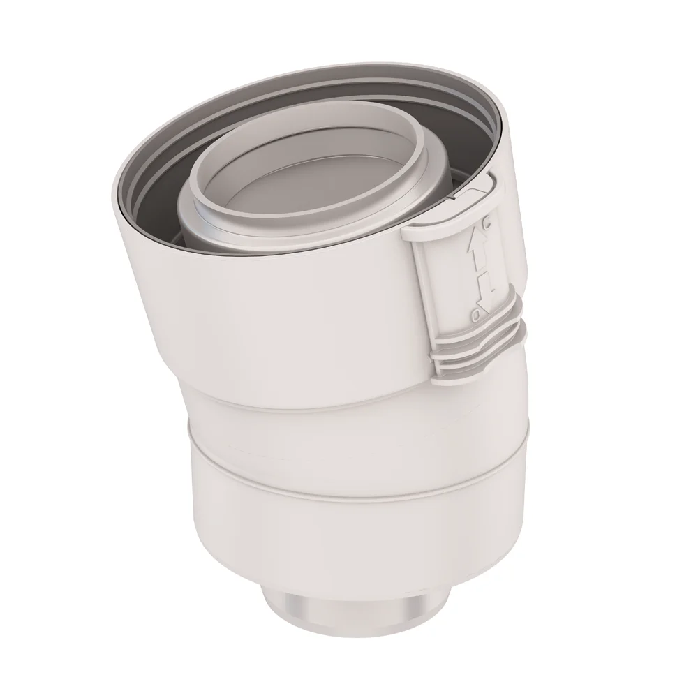 Ubbink Concentrische rookgasbocht Ubbink Sekurit kunststof kunststof 60/100mm 0229201