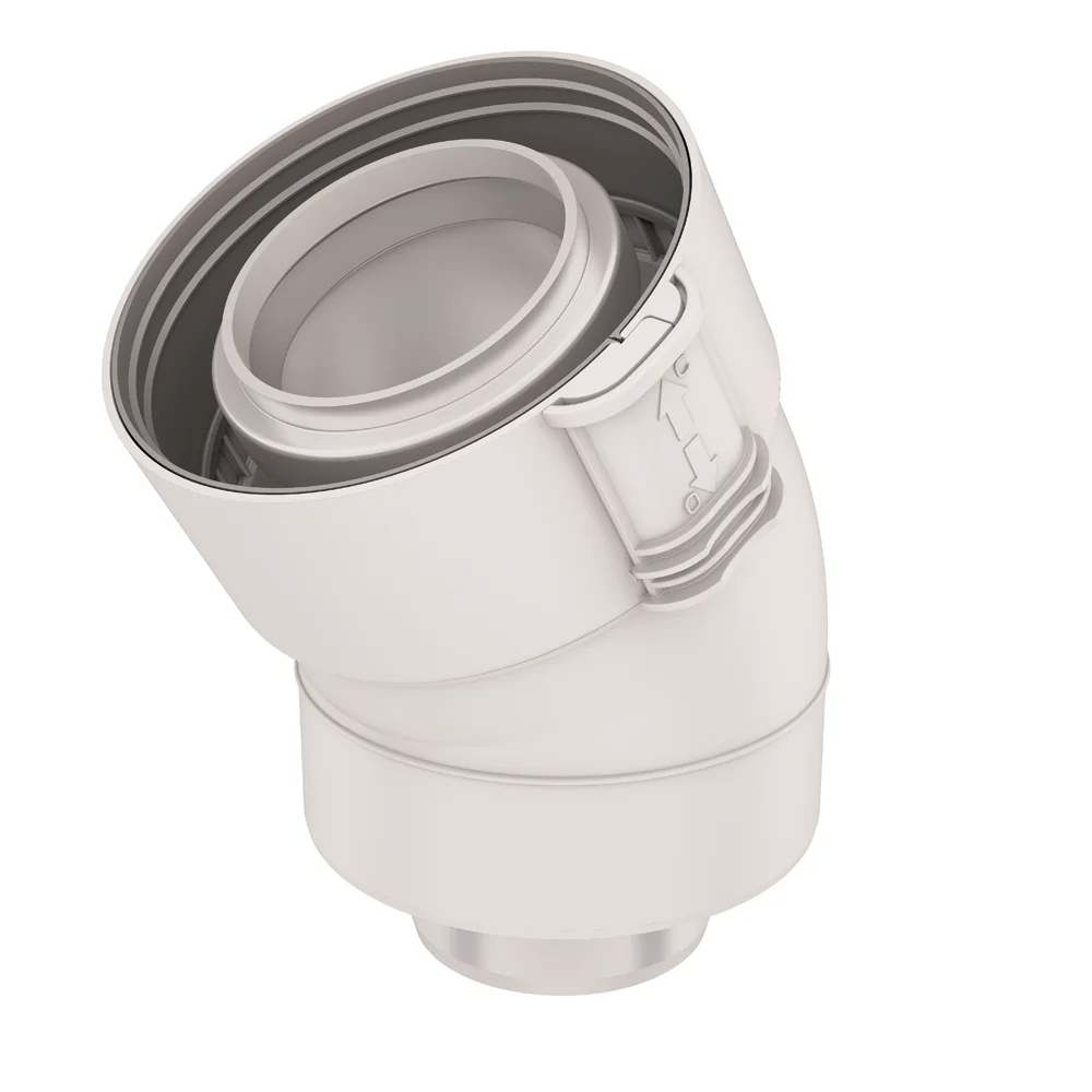 Ubbink Concentrische rookgasbocht Ubbink Sekurit kunststof kunststof 60/100mm 0229202