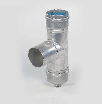 Ubbink Enkelwandig rookgas T-stuk Ubbink Rolux HRtop 80mm aluminium met lipring 0701544