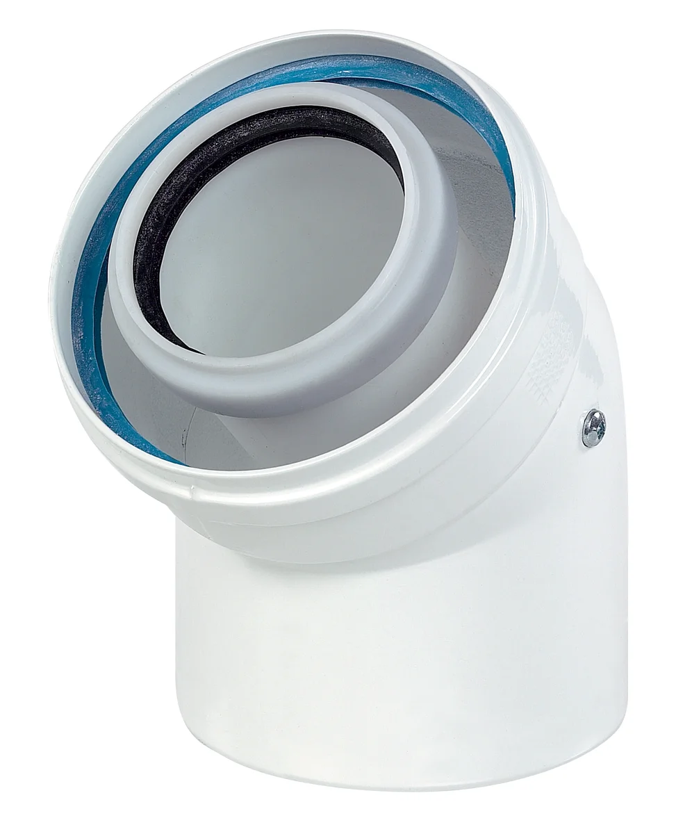 Ubbink Concentrische rookgasbocht Ubbink Rolux aluminium kunststof 60/100mm 0703620