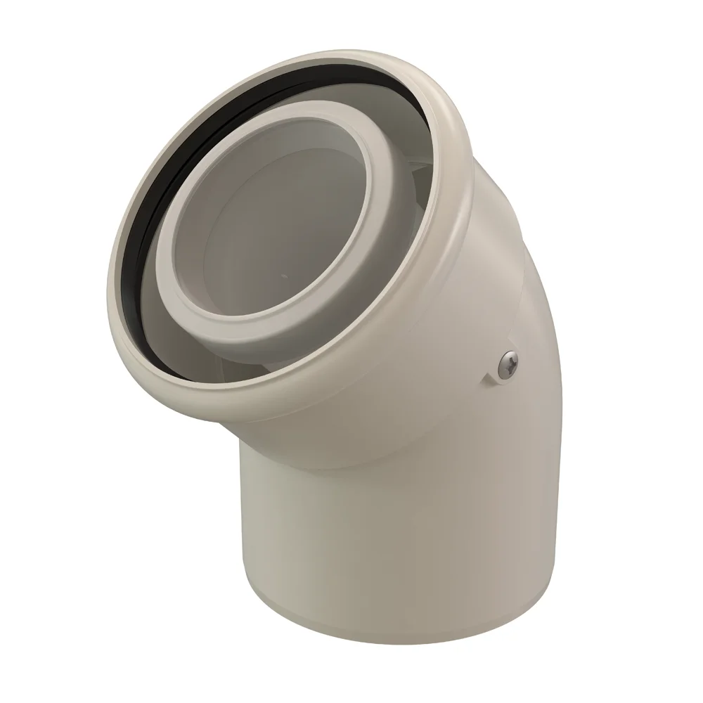 Ubbink Concentrische rookgasbocht Ubbink metaal kunststof 60/100mm 0704382