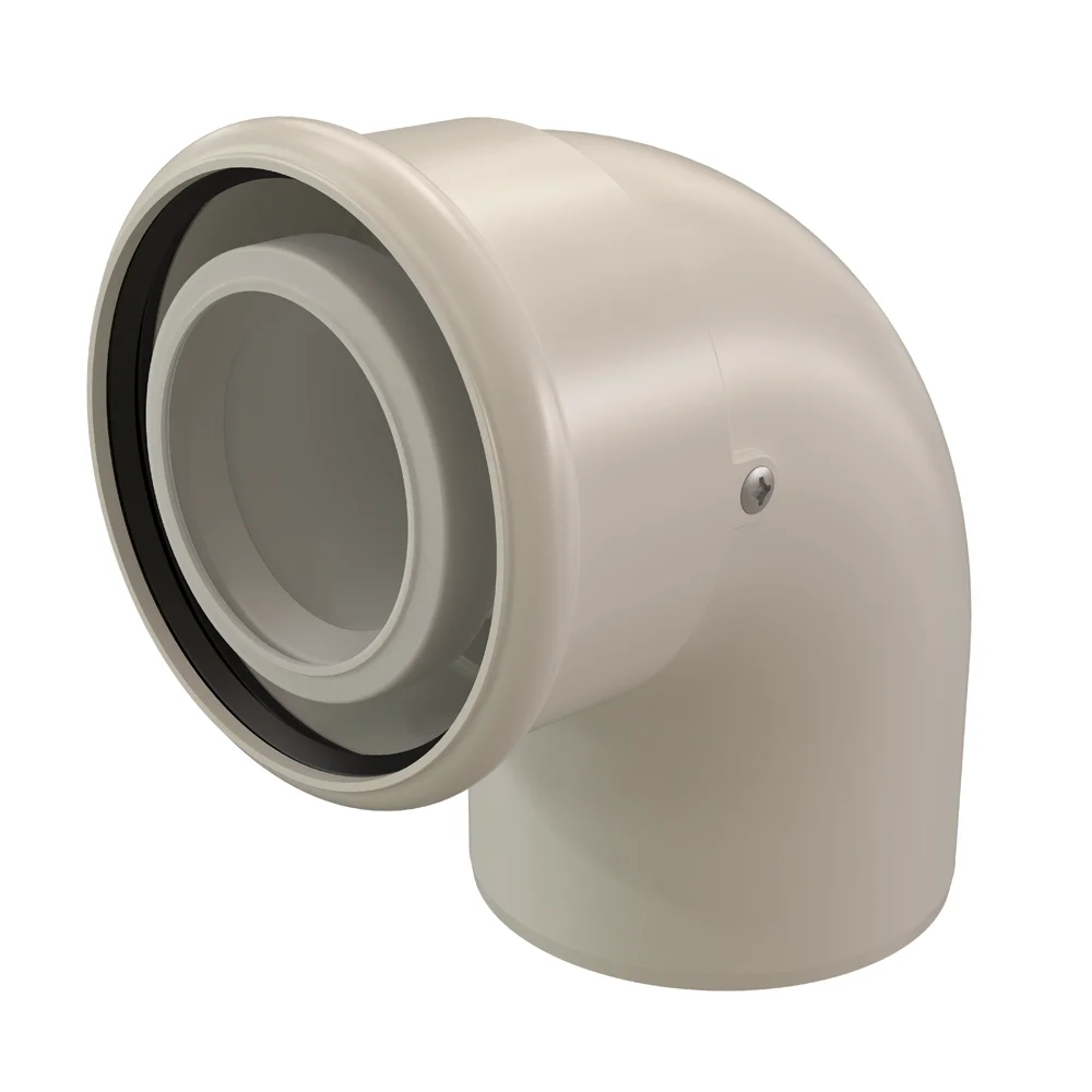 Ubbink Concentrische rookgasbocht Ubbink metaal kunststof 60/100mm 0704383