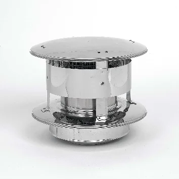 Ubbink Rookgasafvoerkap Ubbink Ubitherm dubbelwandig 125 inox 0754215