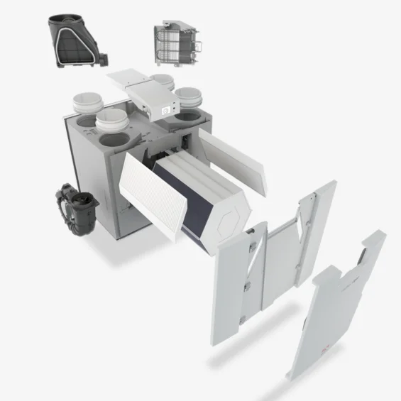 Ubbink WTW-unit Ubbink Ubiflux Vigor W325 325m3/h D=160mm 4 bovenaansluitingen 0883271