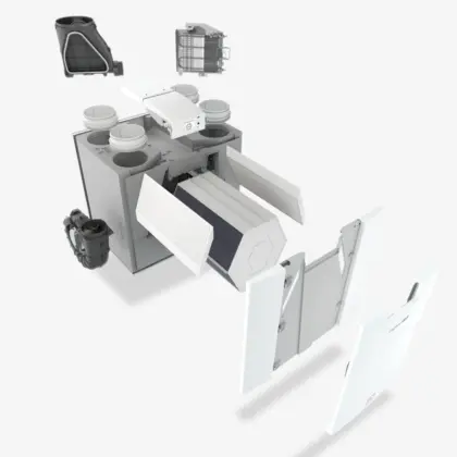 Ubbink WTW-unit Ubbink Ubiflux Vigor W450 450m3/h D=200mm 4 bovenaansluitingen 0884500