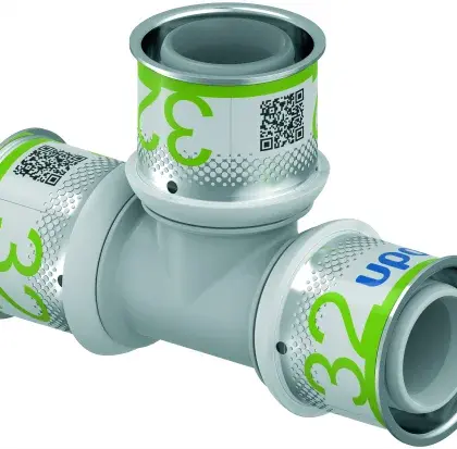 Uponor Pers-T kunststof 32/3mm FFF (drink)water Uponor S-Press PLUS PPSU 1039947