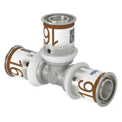 Uponor Pers-T messing 16/2mm FFF (drink)water Uponor S-Press PLUS 1070560