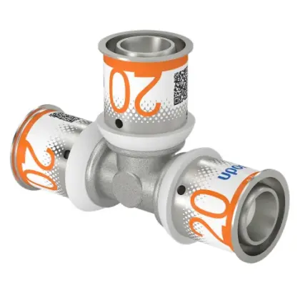 Uponor Pers-T messing 20/2.25mm FFF (drink)water Uponor S-Press PLUS 1070561