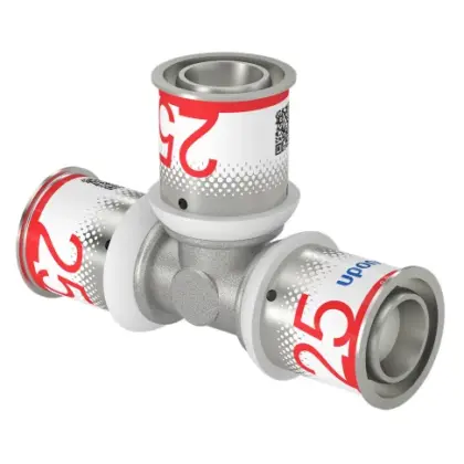 Uponor Pers-T messing 25/2.5mm FFF (drink)water Uponor S-Press PLUS 1070562