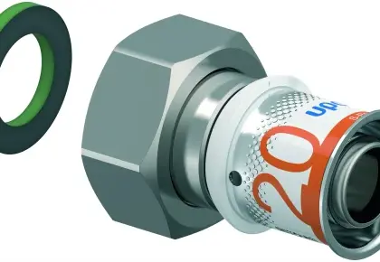 Uponor Persaansluitkoppeling messing 20/2.25mm x 3/4" FF (drink)water Uponor S-Press PLUS 1070605