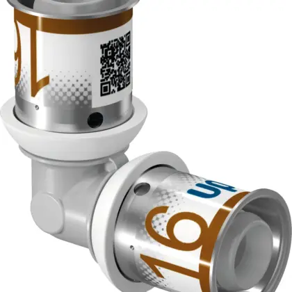 Uponor Persknie kunststof 20/2.25mm FF 90° (drink)water Uponor S-Press PLUS PPSU 1039930