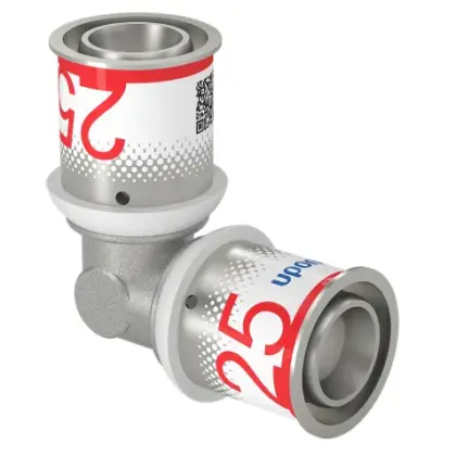 Uponor Persknie messing 25/2.5mm FF 90° (drink)water Uponor S-Press PLUS 1070525
