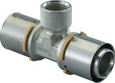Uponor Persovergangs-T-stuk messing 40/4 x 1/2" x 40/4 F (drink)water Uponor MLC Press 1046922