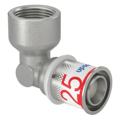 Uponor Persovergangsknie messing 25/2.5mm x 3/4" F 90° (drink)water Uponor S-Press PLUS 1070542