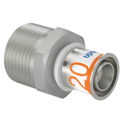 Uponor Persovergangsstuk messing 20/2.25mm x 1" M (drink)water Uponor S-Press PLUS 1070506