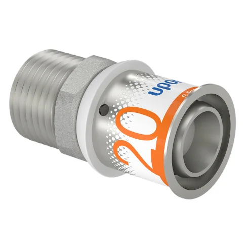 Uponor Persovergangsstuk messing 20/2.25mm x 1/2" M (drink)water Uponor S-Press PLUS 1070504
