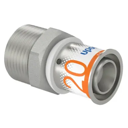 Uponor Persovergangsstuk messing 20/2.25mm x 3/4" M (drink)water Uponor S-Press PLUS 1070505