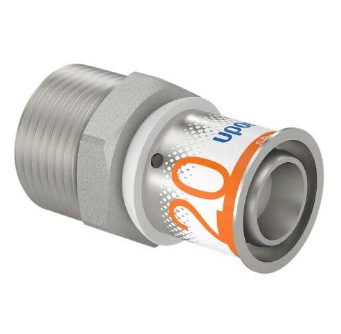 Uponor Persovergangsstuk messing 20/2.25mm x 3/4" M (drink)water Uponor S-Press PLUS 1070505