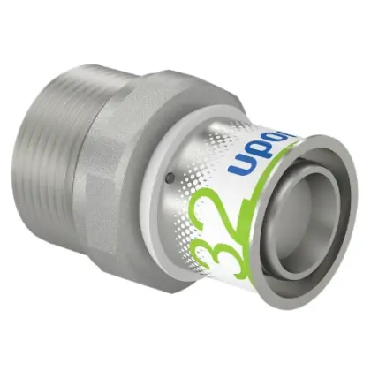 Uponor Persovergangsstuk messing 32/3mm x 5/4" M (drink)water Uponor S-Press PLUS 1070510