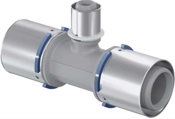 Uponor Persverloop-T kunststof 50/4.5x25/2.5x50/4.5mm FFF (drink)water Uponor S-Press PLUS PPSU 1039968