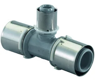 Uponor Persverloop-T kunststof 50/4.5x32/3x50/4.5mm FFF (drink)water Uponor MLC PPSU 1046399