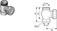 Uponor Uponor aanvoer-fijninregelventiel 3/4 bu. dr. euroconus x 1/2 bi. dr. 715036 1005107