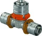 Uponor Persverloop-T messing 16/2x14/2x16/2mm FFF (drink)water Uponor MLC Press 1014915