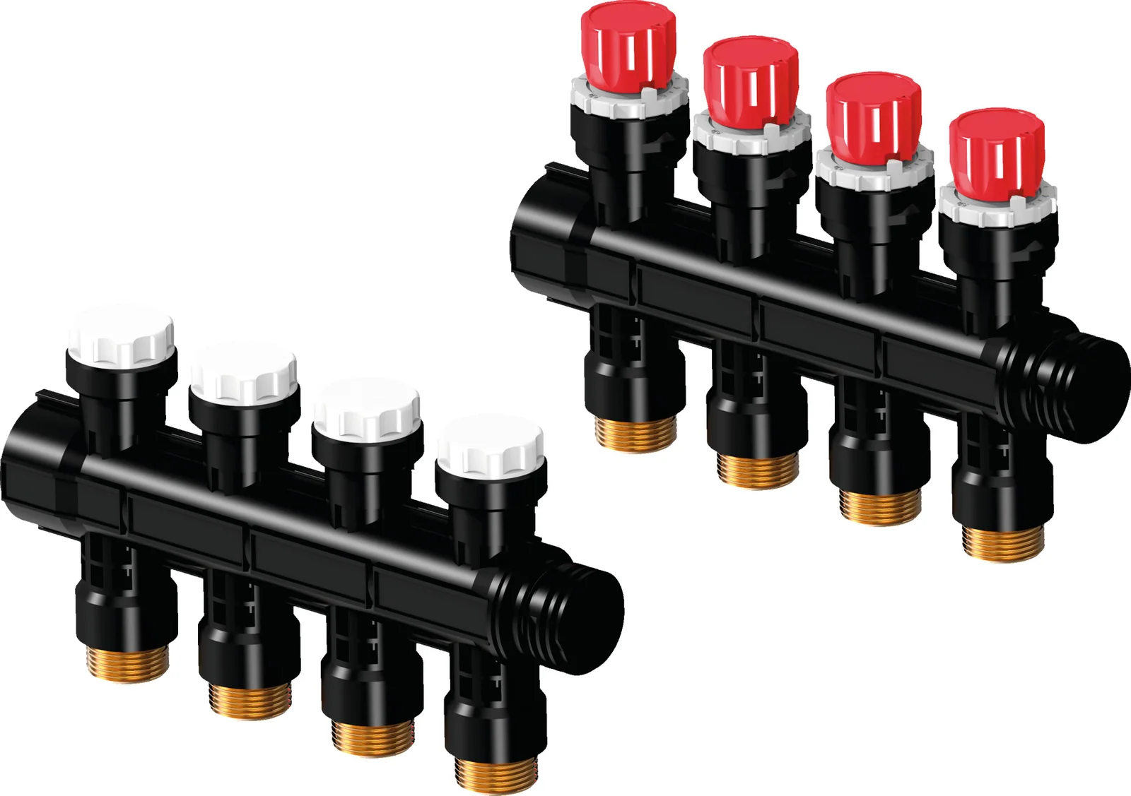 Uponor Collector voor verwarmings-/koelsysteem kunststof Uponor Pro 1 1" + 4 x 3/4" met regeling 1030581