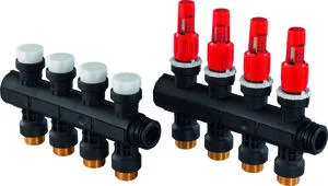 Uponor Collector voor verwarmings-/koelsysteem kunststof Uponor Pro 1 1" + 6 x 3/4" met regeling, met doorstroommeter 1030585