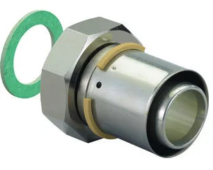 Uponor Persaansluitkoppeling messing 40/4mm x 6/4" FF (drink)water Uponor MLC Press 1046937