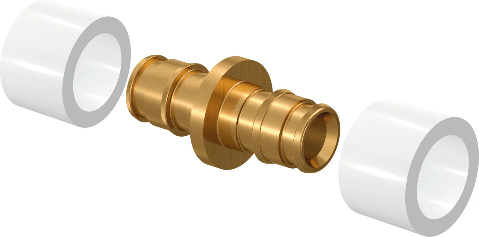 Uponor Uponor Q&E koppeling 14x2,0 incl. 2 PEX ringen, naturel 1058659