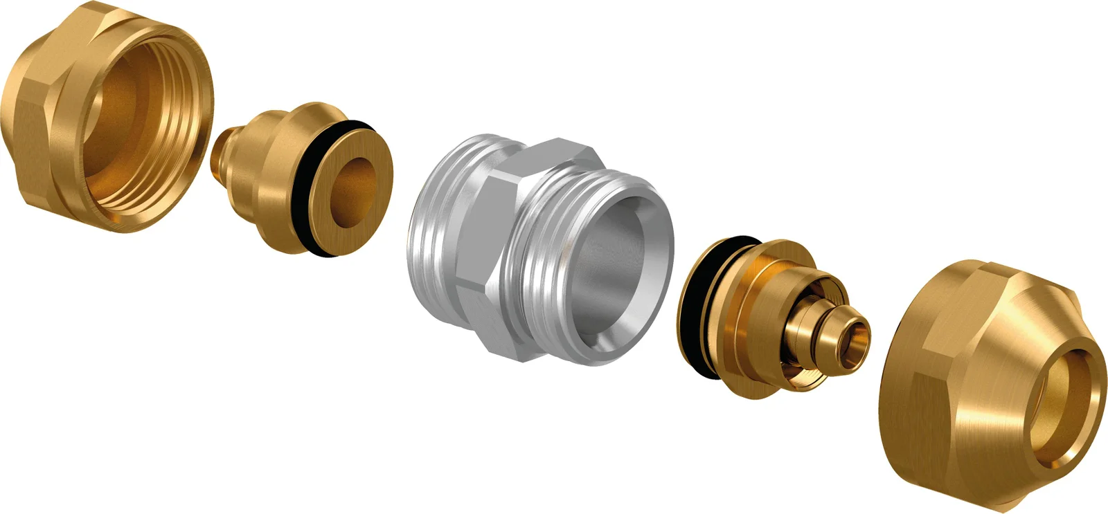 Uponor Uponor Fit schroefkoppeling PEX 16x1,8/2,0-16x1,8/2,0 1065296