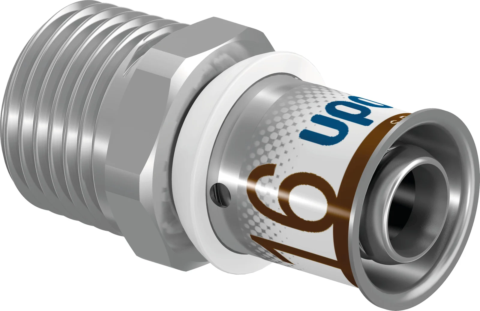 Uponor Persovergangsstuk messing 25/2.5mm x 3/4" M (drink)water Uponor S-Press PLUS 1070501