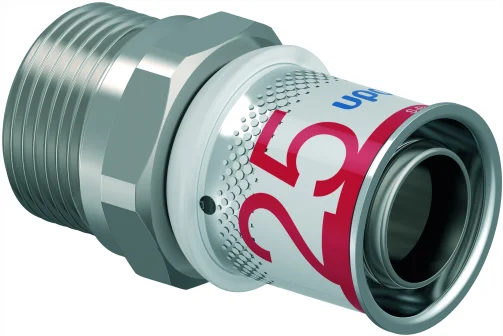 Uponor Persovergangsstuk messing 25/2.5mm x 22mm M (drink)water Uponor S-Press PLUS 1070513