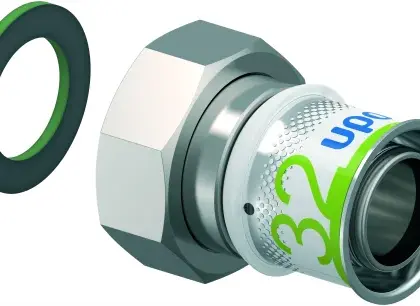 Uponor Persaansluitkoppeling messing 32/3mm x 5/4" FF (drink)water Uponor S-Press PLUS 1070610