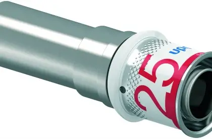 Uponor Persovergangsstuk messing 25/2.5mm x 22mm koperen buis (drink)water Uponor S-Press PLUS 1070618