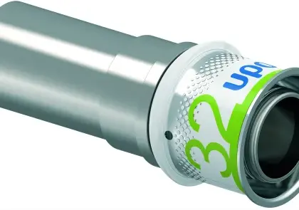 Uponor Persovergangsstuk messing 32/3mm x 28mm koperen buis (drink)water Uponor S-Press PLUS 1070620