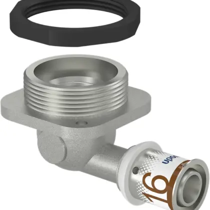Uponor Persovergangsknie messing 16/2mm x (drink)water Uponor S-Press PLUS 1070657