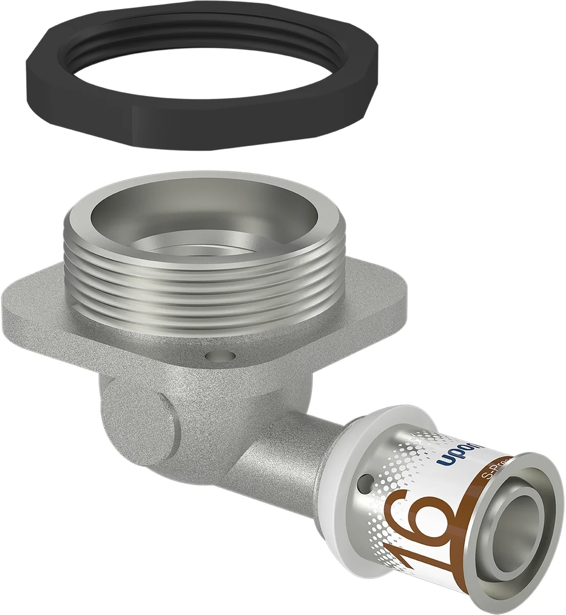 Uponor Persovergangsknie messing 16/2mm x (drink)water Uponor S-Press PLUS 1070657