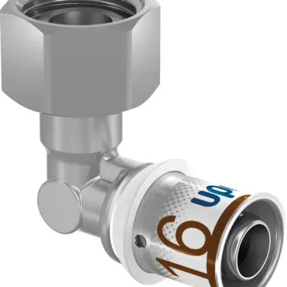 Uponor Persovergangsknie messing 16/2mm x 12mm (drink)water Uponor S-Press PLUS 1070658