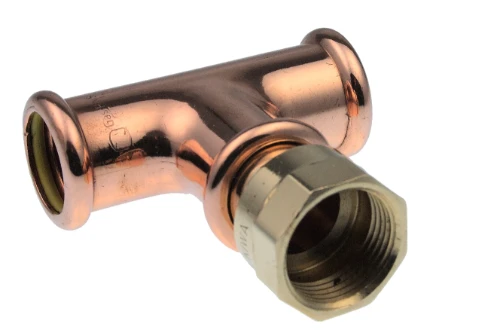 VSH Xpress koper gas verloop T-stuk met binnendraad 28 x 1/2 F x 28 mm 39894