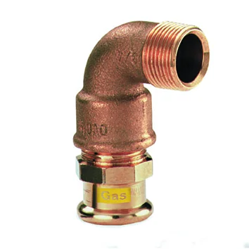 VSH Pers-3-delige kniekoppeling brons 22 x 3/4" M gas VSH XPress Koper Gas G6096G 4804789