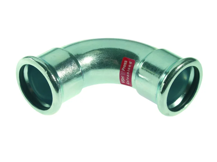 VSH Persbocht staal 15mm FF 90° verwarming VSH XPress Staalverzinkt C1408 6201558