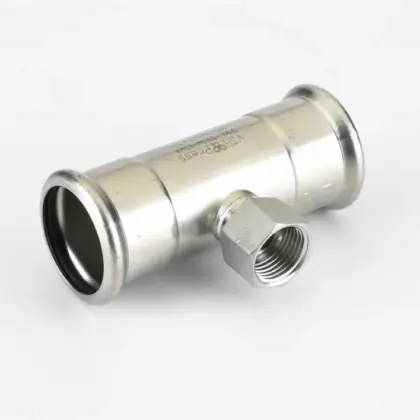 VSH Persovergangs-T-stuk inox 22 x 1/2" x 22F (drink)water VSH XPress Inox R2718 6191625