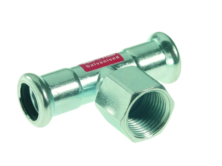 VSH Persovergangs-T-stuk staal 22 x 3/4" x 22F verwarming VSH XPress Staalverzinkt C1418 6206706