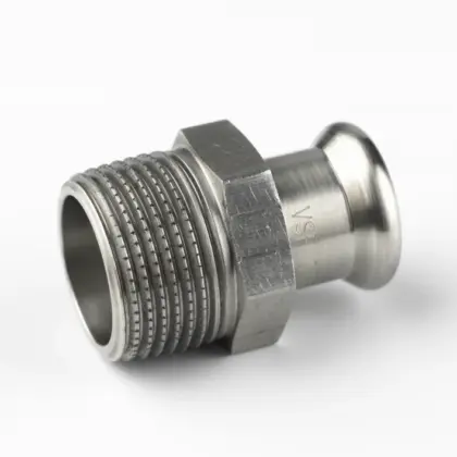VSH Persovergangsstuk inox 15mm x 3/4" M (drink)water VSH XPress Inox R2705 6190591