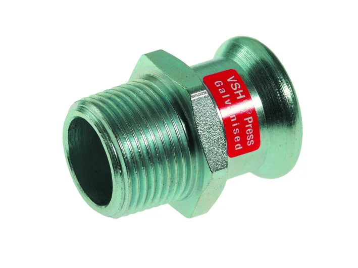 VSH Persovergangsstuk staal 88.9mm x 3" M verwarming VSH XPress Staalverzinkt C1405 6204792