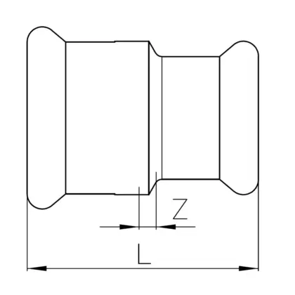 VSH Persverloopmof staal 28x22mm FF verwarming VSH XPress Staalverzinkt C1439 6201131